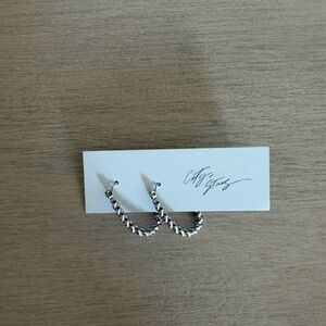 City and stars hoop earrings silver